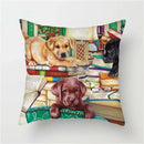 Axyaa Pet Dogs Cartoon Style Pillow Case Home Decor Cushion Sofa Square Pillowcase