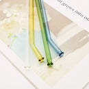 Axyaa Glass Straw Set - 4pcs Milk Tea Juice Cocktail & Brush, Bar Accessories
