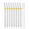 Axyaa Flower Glass Straw Set for Festivals, Parties, Weddings, and Bars