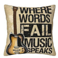 Axyaa Guitar-Theme Decorative Pillow Covers for Sofa, Bedroom, Car - Pattern Cushion Cover