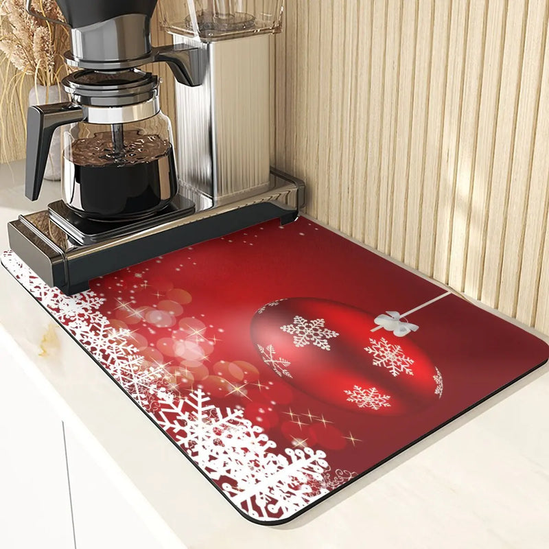 Axyaa Christmas Style Sink Mat, Coasters & Dining Table Accessories, English Letters Design