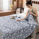 Axyaa Cotton Throw Blanket: Breathable Summer Comforter Quilt, Letter Leaf Design.