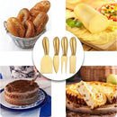 Axyaa Gold Mini Cutlery Set: Knife Fork Chisel Butter Cheese Slicer Stainless Steel