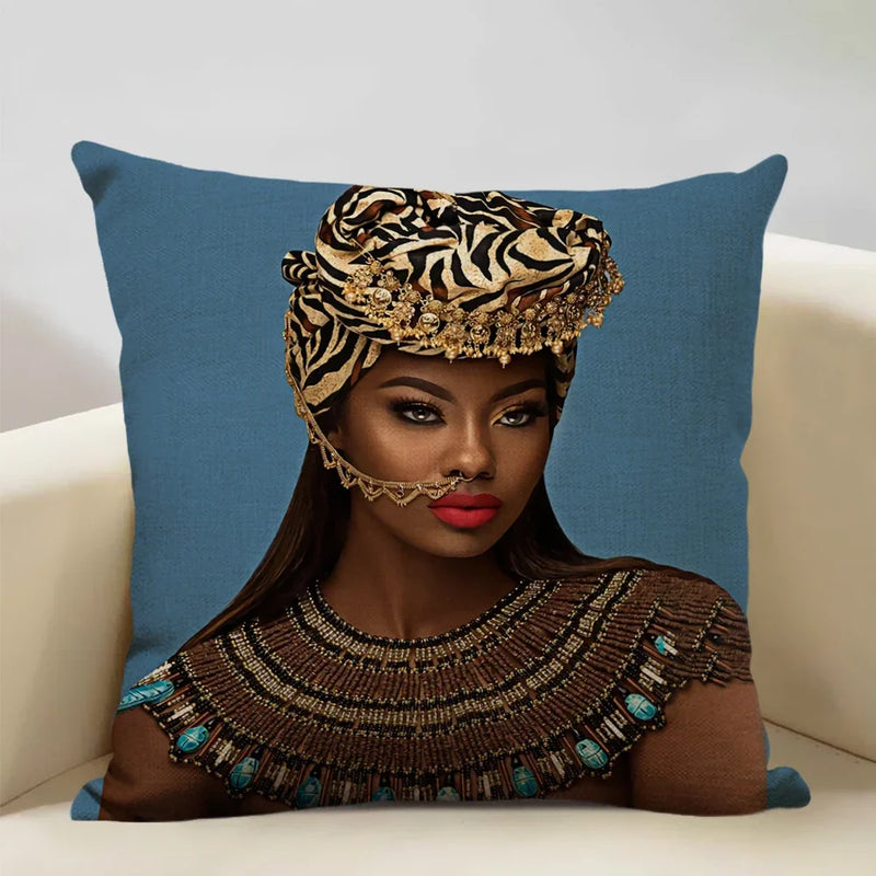 Axyaa African Lady Sofa Pillow Cover: Stylish Decor for Bedroom, Hotel, Cafe