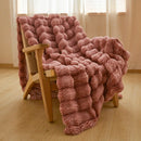 Axyaa Faux Rabbit Fur Blanket: Luxuriously Soft & Warm Sofa Bed Throw Blanket