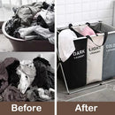 Axyaa Foldable 3-Grid Waterproof Laundry Basket & Toy Organizer Hamper