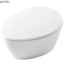 Axyaa White Ceramic Irregular Steamed Egg Bowl for Molecular Cuisine Tableware