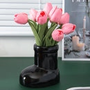 Axyaa Ceramic Boot Vase Pen Holder Tabletop Storage Home Decoration Accessory