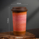 Axyaa Ceramic Gradient Coffee Cup with Silicone Cover, Portable & Creative Office Home Cup