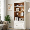 Axyaa LED Bookcase with Doors, Storage Drawers | Contemporary Shelf with Lighting