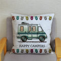 Happy Campers Owl Motorhome Print Pillow Case by Axyaa