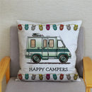Happy Campers Owl Motorhome Print Pillow Case by Axyaa