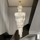 Axyaa Luxury Crystal Chandelier with Rotating Hollow Design for Duplex Villa Hall