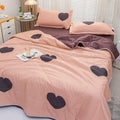 Axyaa Summer Quilts: Princess Style Floral Cartoon Bedspread, Washable Single Queen Comforter
