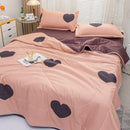 Axyaa Summer Quilts: Princess Style Floral Cartoon Bedspread, Washable Single Queen Comforter