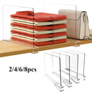 Acrylic Shelf Dividers Set for Wardrobe & Bookcases by Axyaa - Adjustable & Clear