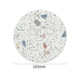 Axyaa Terrazzo Coasters Set - Modern Ceramic Stone Drink Mats for Coffee Table
