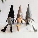 Axyaa Christmas Knitting Plush Dwarf Boy Girl Doll Set for Desktop Decoration