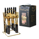 Axyaa 24-Piece Stainless Steel Hammer Pattern Cutlery Set