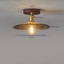 Axyaa Amber Glass LED Ceiling Lamp: Modern Aluminum Wood Light Fixture