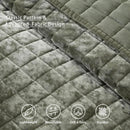 Axyaa Olive Green Velvet Quilt Set - Full/Queen Size Comforter with 2 Shams
