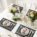 Axyaa 30x45cm Luxe Woven Vinyl Placemats for Kitchen & Dining
