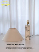 Axyaa Marble Table Lamp LED E27 Minimalist Desk Light for Living Room Bedroom