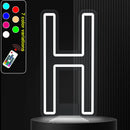 Axyaa Neon Letter Light Sign A-Z Alphabet with Color-Changing Illuminated Lights