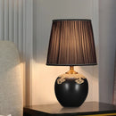 Axyaa Modern Black Ceramic LED Table Lamp for Home Bedroom Decor