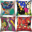 Vibrant Figures Pattern Pillow Covers by Axyaa - Ideal for Sofa, Bedroom, Car