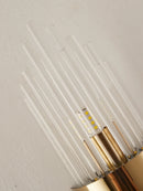 Axyaa Gold/Black Crystal Wall Sconces: Stainless Steel LED Lamp for Home Decor