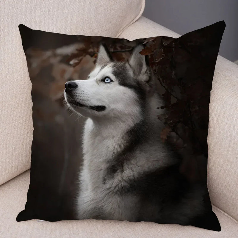 Siberian Husky Pillowcase - Axyaa Animal Cushion Cover, Decor, Cute, Dog Print