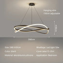 Axyaa Modern Circle LED Pendant Chandelier for Home Living Room, Bedroom & Dining Area