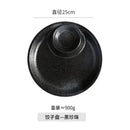 Axyaa Ceramic Dumpling Plate with Vinegar, Round Grid, Household Cold Dish