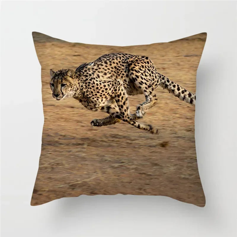 Cheetah Leopard Print Decorative Cushion Cover By Axyaa