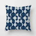 Axyaa Blue Geometric Sofa Chair Decor Set with Abstract Pillowcase & Plant Cushion Cover