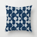 Axyaa Blue Geometric Sofa Chair Decor Set with Abstract Pillowcase & Plant Cushion Cover