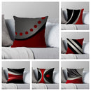 Axyaa Red Black Abstract Cushion Cover Plush Pillow for Home Decor
