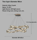 Axyaa Crystal Chandeliers: Modern Chrome Metal LED Pendant Lights