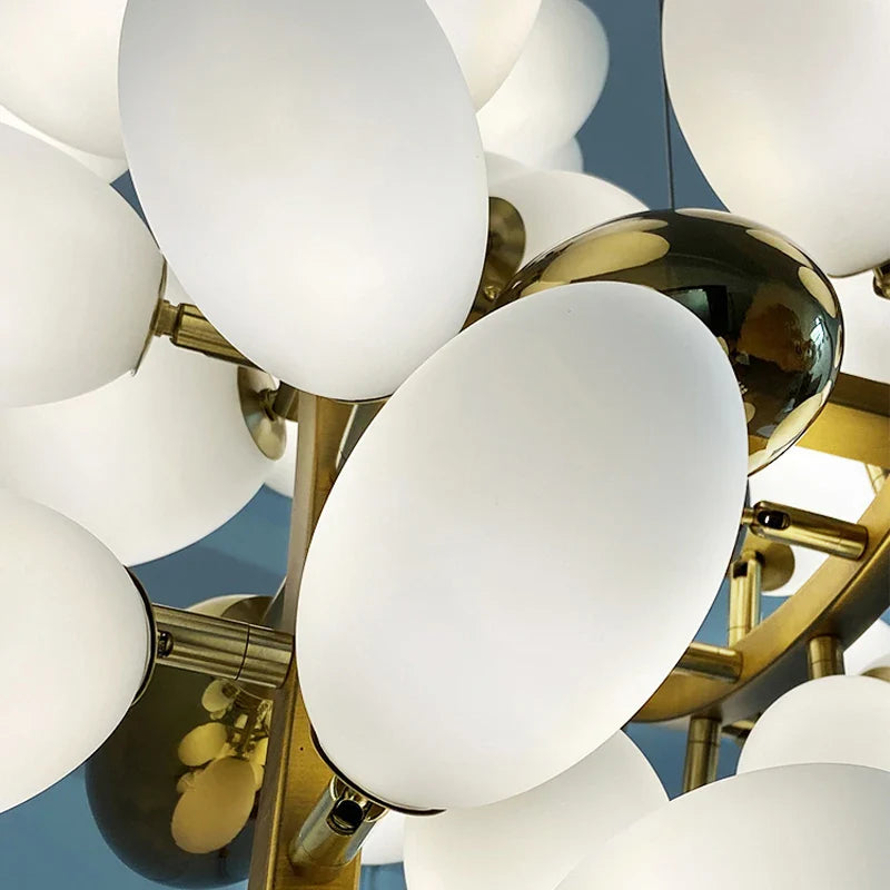 Axyaa Gold Grape Chandelier Glass Pendant Lights for Living Room and Kitchen