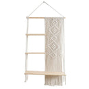 Axyaa Boho Macrame 3 Tier Wall Shelf for Home Decor