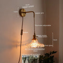 Axyaa Japanese Glass Wall Light Fixture for Corridor and Living Room