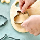 Axyaa Christmas Cookie Cutter Set - Stainless Steel Xmas Themed Biscuit Cutters