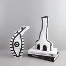Axyaa Abstract Geometric Eye Pattern Resin Vase - Room Decoration Accessories