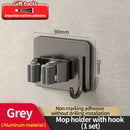 Axyaa Wall-Mounted Mop Clip Holder Hook: Stainless Steel/Aluminum Bathroom Storage Rack