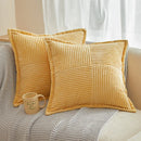 Axyaa Corduroy & Boho Striped Pillow Covers: Soft Broadside Decorative Cushion