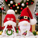 Axyaa Knitted Hat Doll with Fur Ball Ornament Doll for Christmas Decor