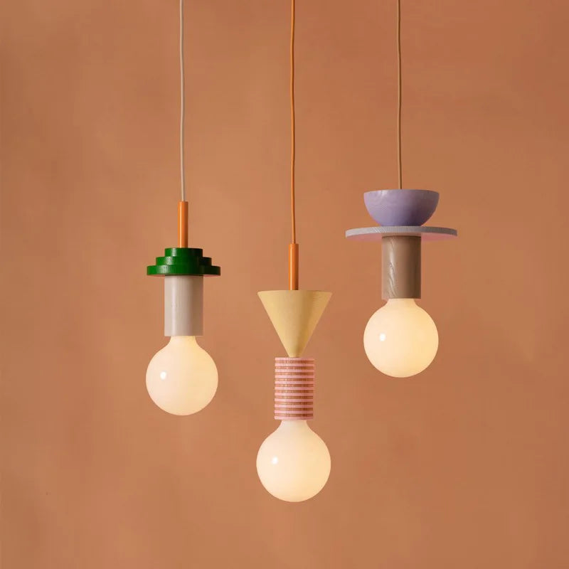 Axyaa Nordic Wood LED Pendant Light: Stylish Ceiling Chandelier for Home Decor