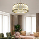 Axyaa Golden Chandelier LED Warm White Dimming Light for Modern Interior Decor
