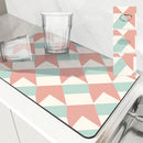 Axyaa Geometric Lattice Drying Mat - Quick Dry Kitchen & Bathroom Drain Pad